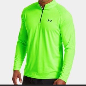 Mens Under Armor half zip pull over. Neon yellow